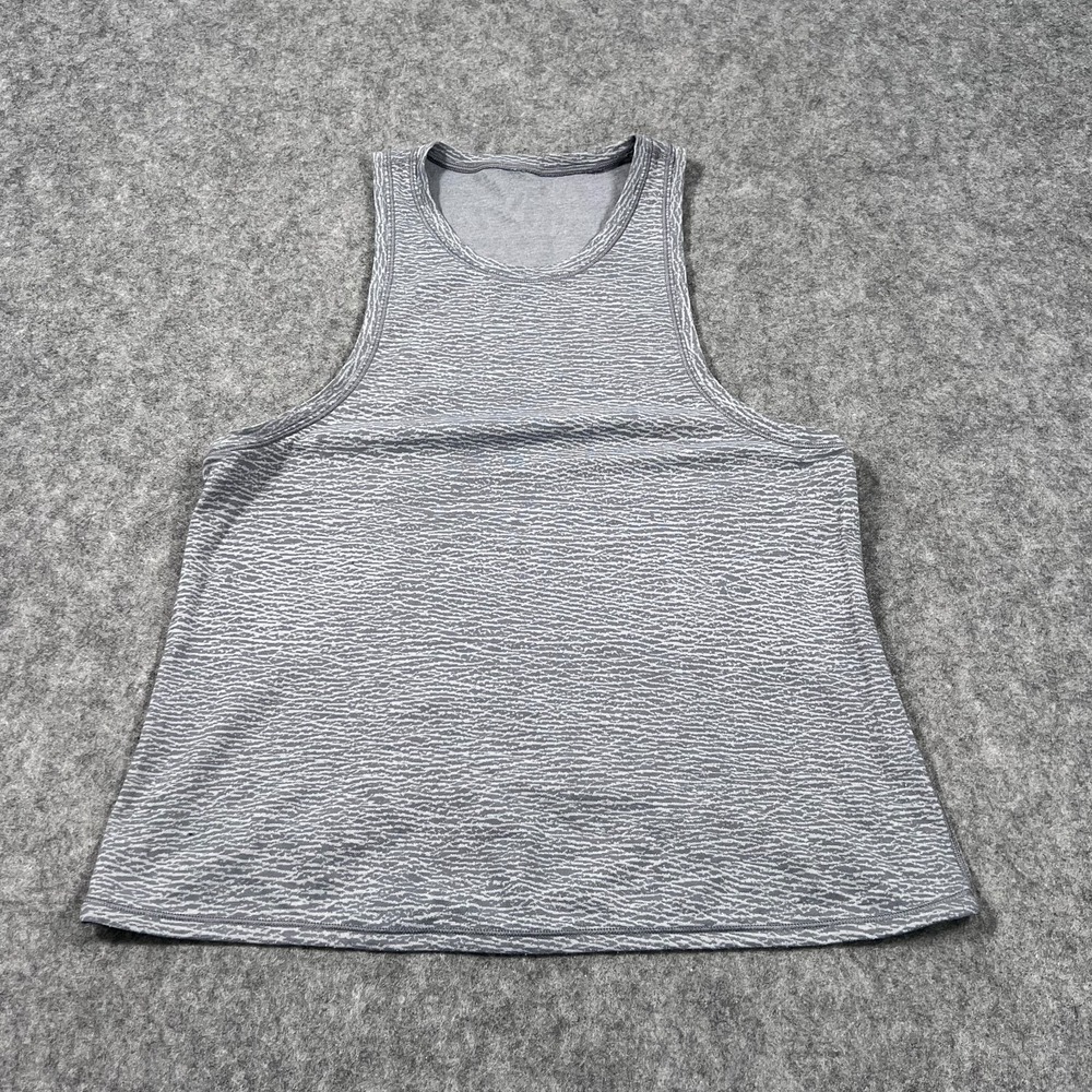 Lululemon Sheer Luon Pebble Jacquard White Black Squad Goals Tank Top Womens 4 ?